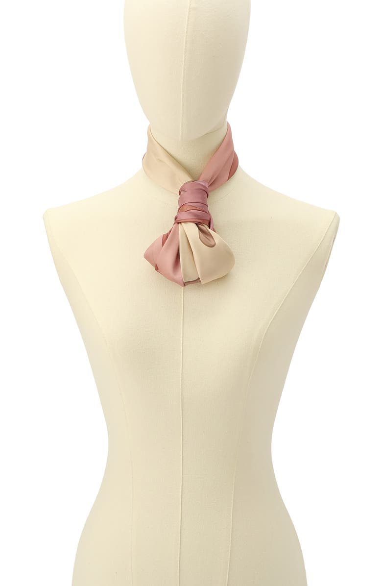 Kurt Geiger London Script Silk Square Scarf, Alternate, color, Pink