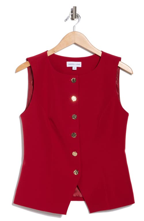 Gemma + Jane Scoop Neck Vest In Red