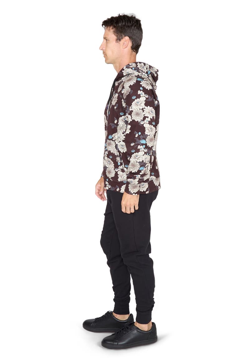 Hank Brushed Interlock Hoodie, Alternate, color, Serious Floral Black