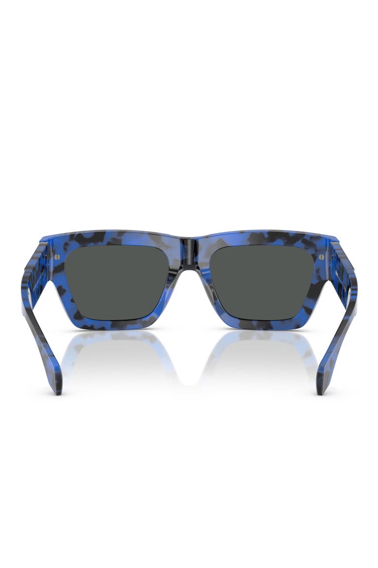 55mm Plaque Rectangular Sunglasses, Alternate, color, HAVANA BLUE
