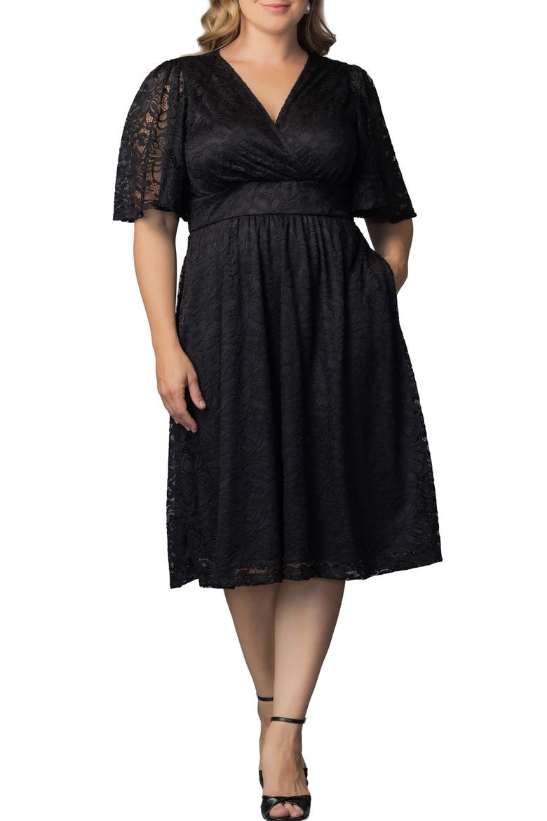 Fable Lace Cocktail Dress, Main, color, ONYX