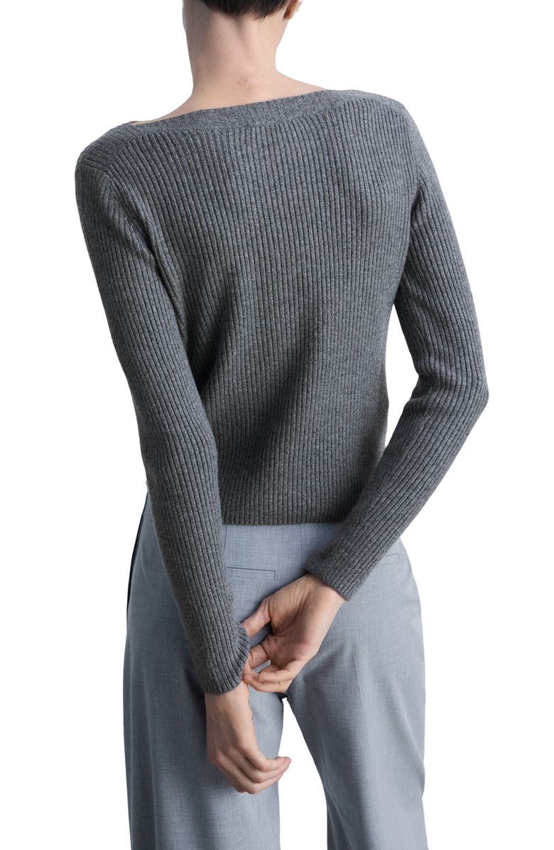 MANGO Boat Neck Rib Sweater, Alternate, color, 