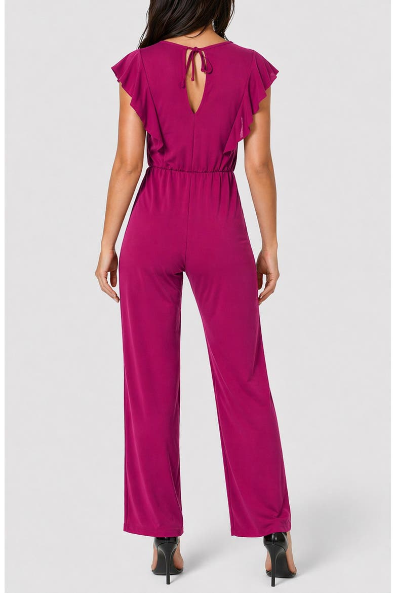 Flutter Sleeve Wide Leg Jumpsuit, Alternate, color, MAGENTA