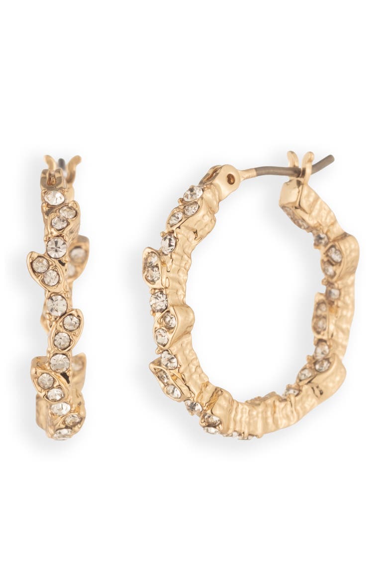 Vine Hoop Earrings, Main, color, GOLDEN