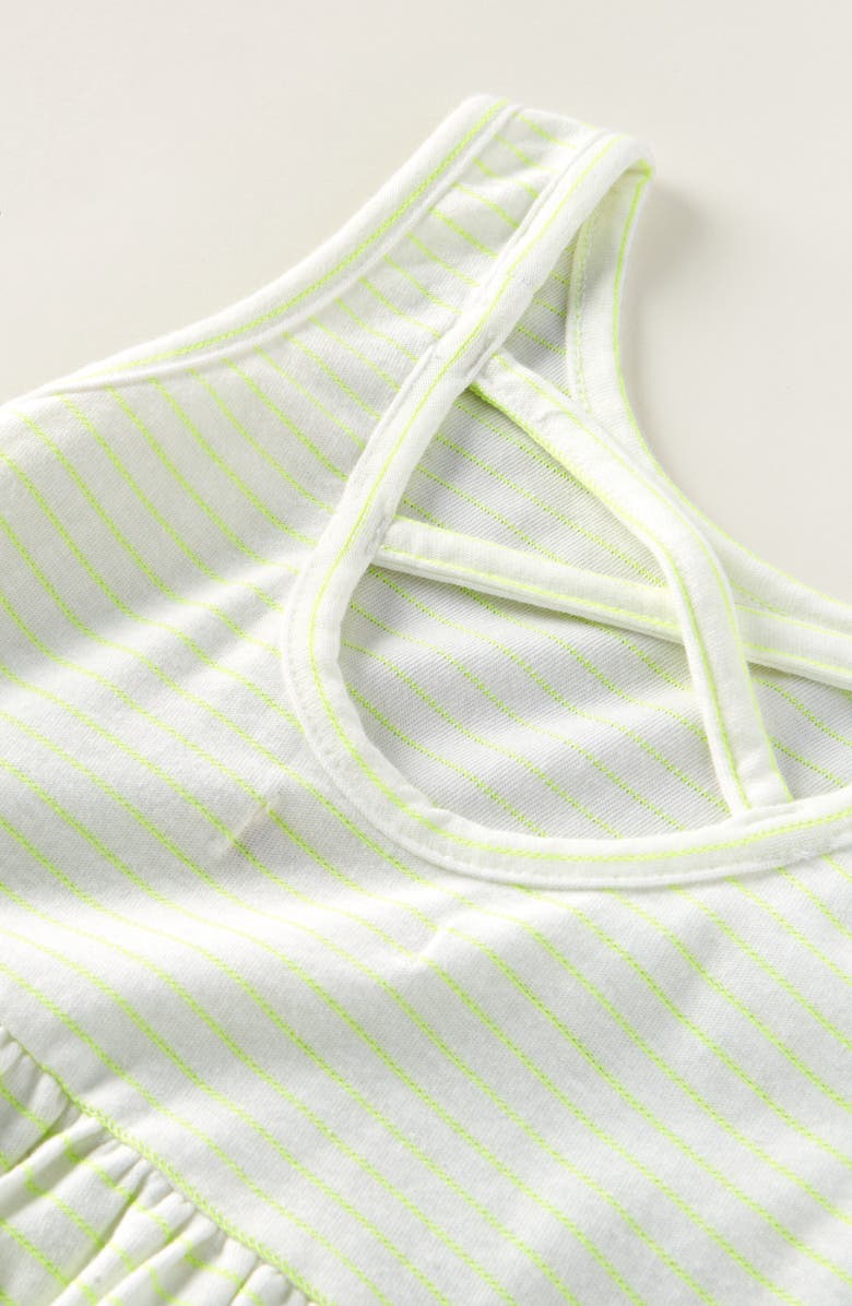 Tucker + Tate Kids' Stripe Tiered Romper, Alternate, color, Yellow Neon- White Stripe