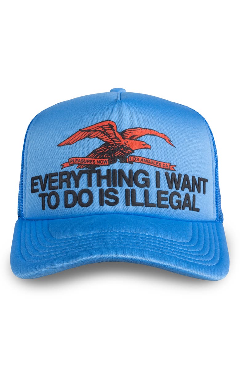 PLEASURES Illegal Trucker Hat, Main, color, 