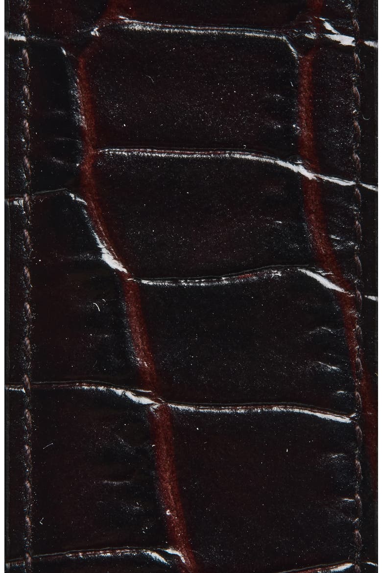 La 66 Buckle Croc Embossed Leather Belt, Alternate, color, FONDENTE/ FONDENTE