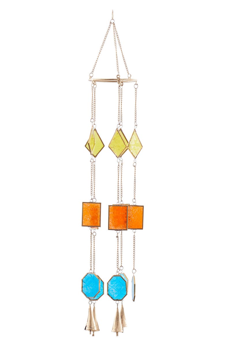 Novogratz Colored Glass Wind Chime, Alternate, color, 