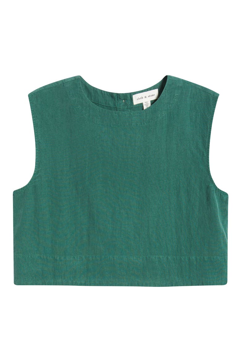 Boxy Back Button Sleeveless Top, Alternate, color, MEADOW MOSS
