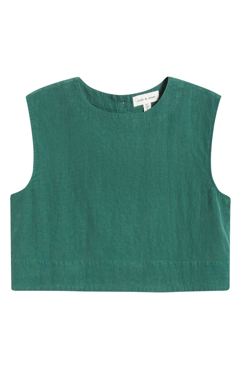 Cloth & Stone Boxy Back Button Sleeveless Top, Alternate, color, Meadow Moss