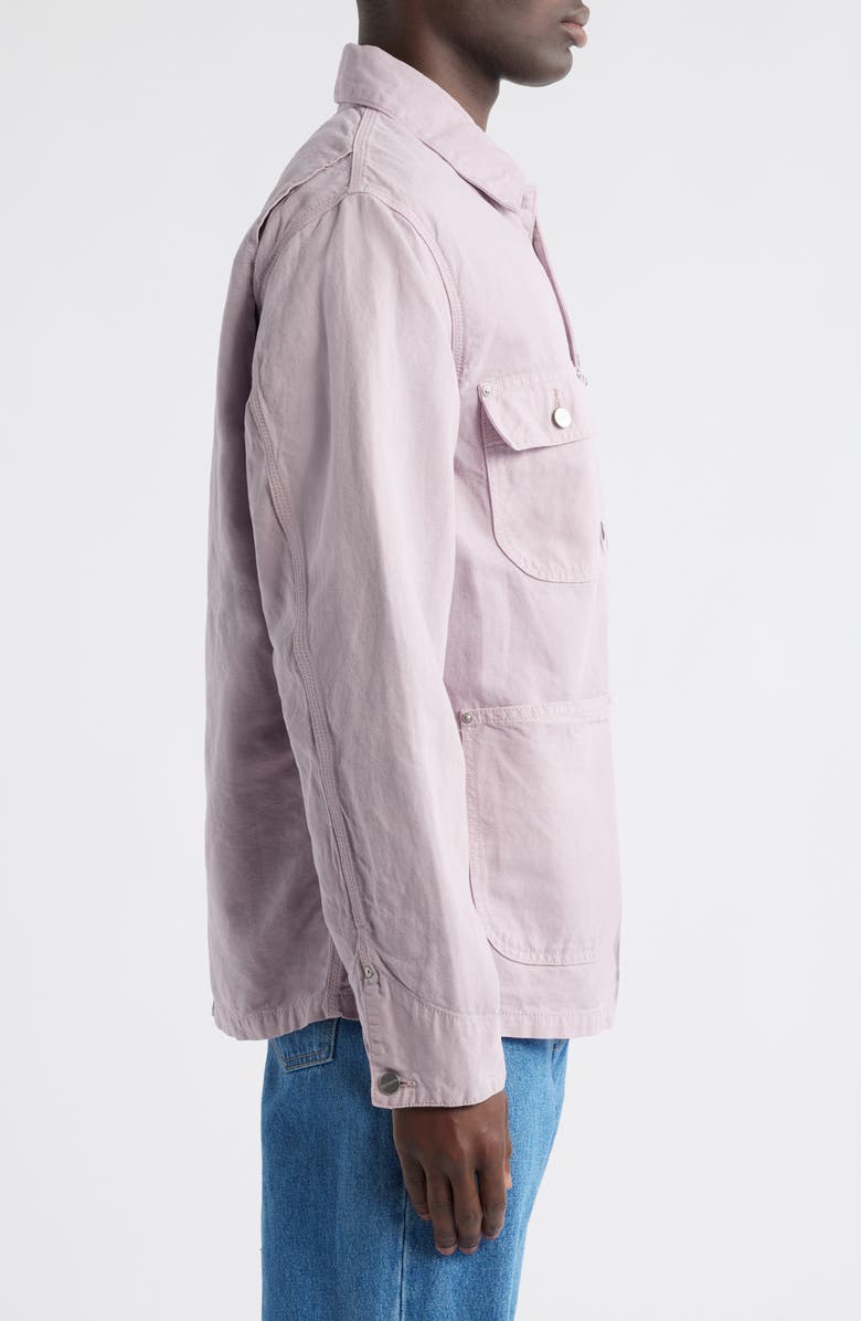 Carhartt Work In Progress Walter Cotton & Linen Canvas Chore Coat, Alternate, color, Pink Fog (Garment Dyed)