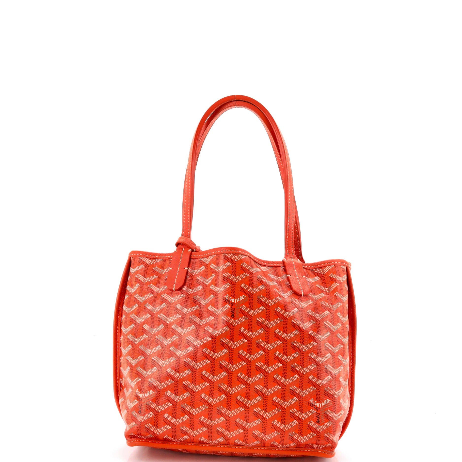 Pre-Owned Goyard Anjou Reversible Tote Coated Canvas Mini, Alternate, color, Orange