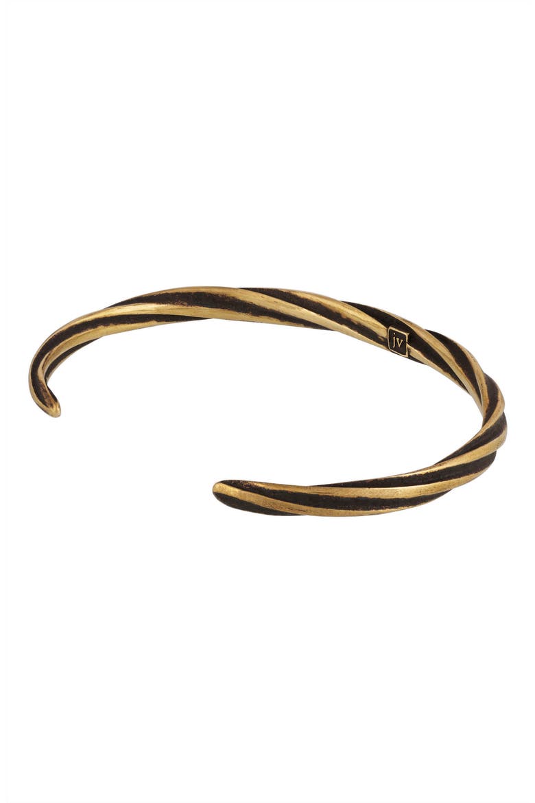 Men's Twist Cuff Bracelet, Alternate, color, BRASS