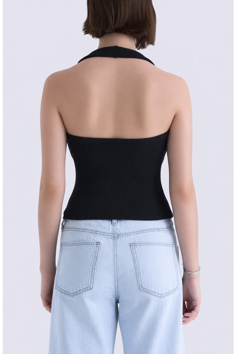 Nattie Halter Top, Alternate, color, BLACK