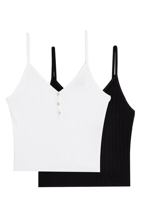 2-Pack Pointelle Crop Camisoles