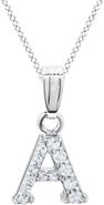 Mignonette White Topaz Pavé Initial Pendant Necklace