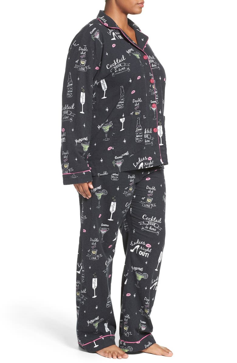 PJ Salvage Print Flannel Pajamas, Alternate, color,