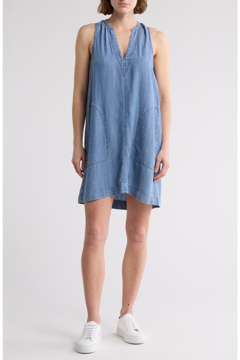 Geneva Chambray Shift Minidress, Main, color, INDIGO