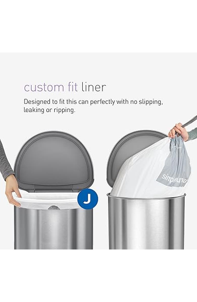 simplehuman Code J Custom Fit Liners with Quick Dispense Packs, Alternate, color, 200 Liners