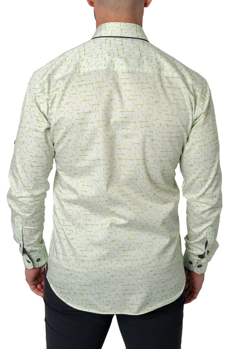 Class Tetris Button-Up Shirt, Alternate, color, GREEN