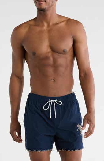 Embroidered Palm Volley Swim Shorts