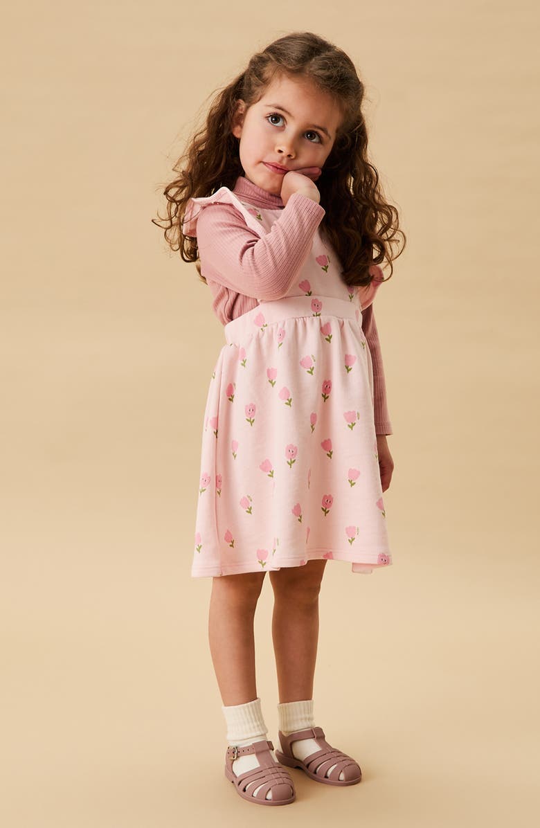 MORI Tiny Tulips Pinafore Dress, Alternate, color, Pink