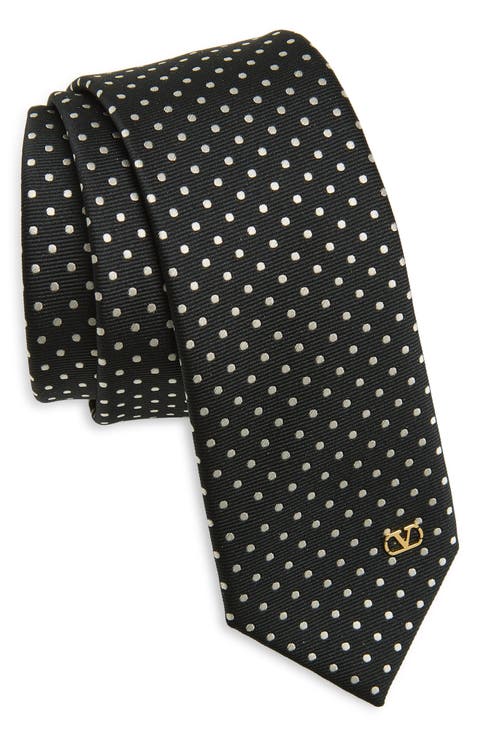 Yarn Dyed Polka Dot Silk Faille Tie