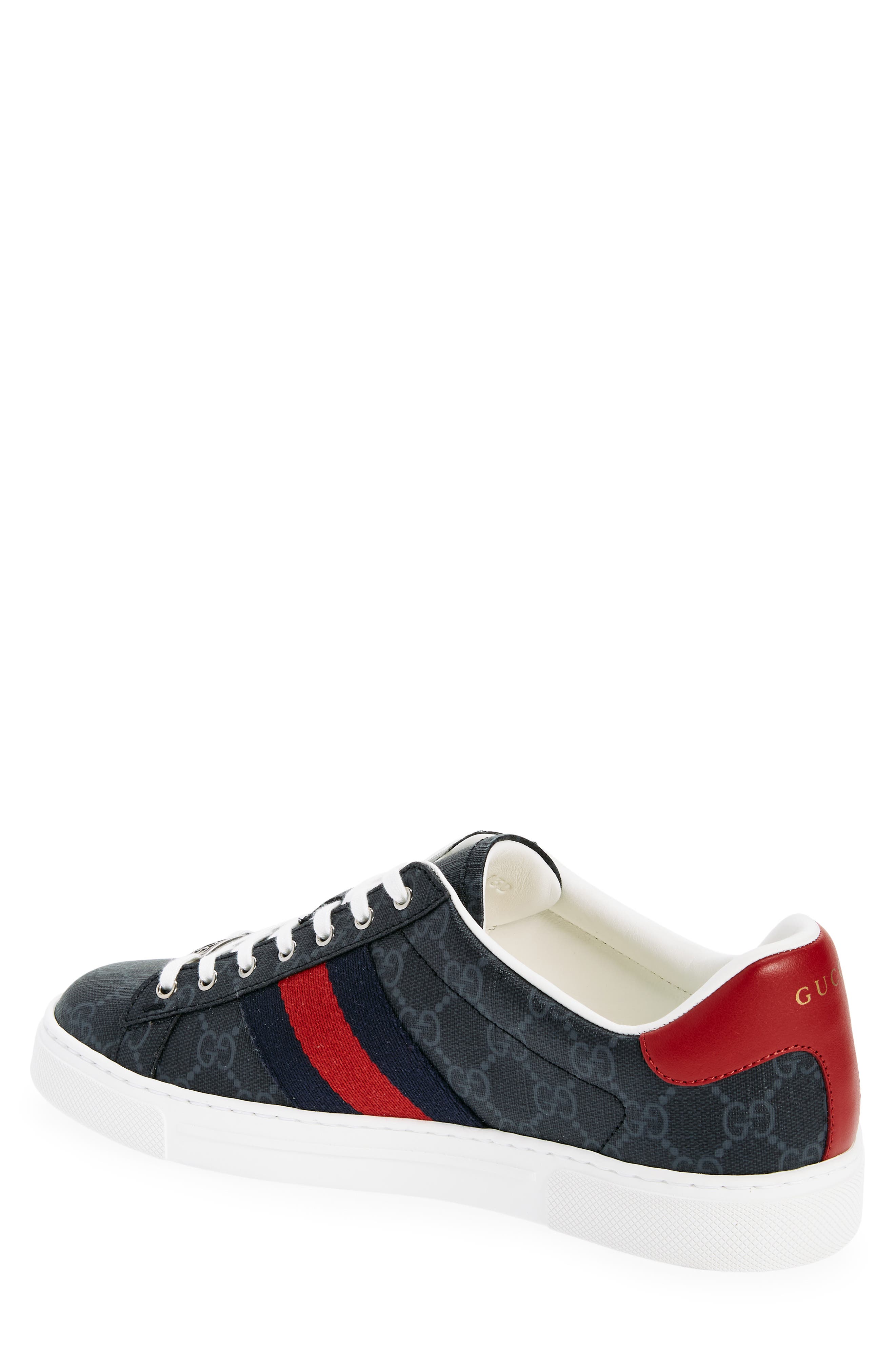 Gucci Ace Sneaker, Alternate, color, Black/ Blue/ Red