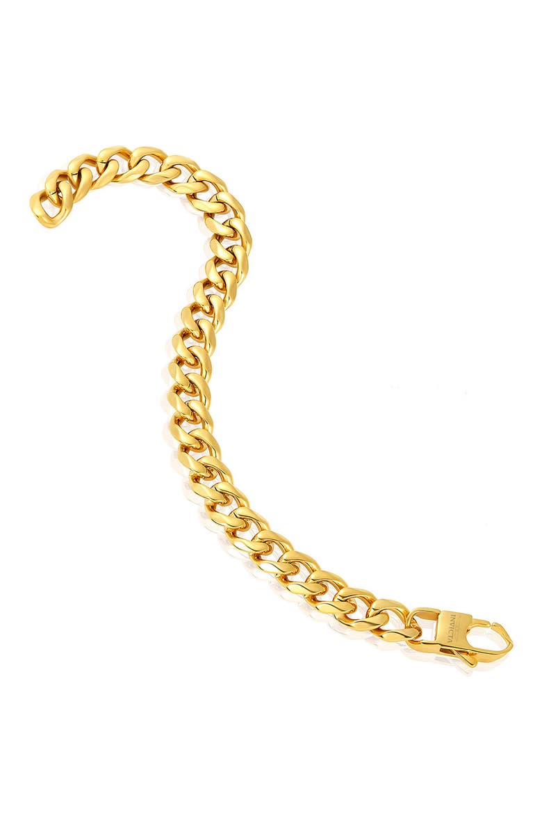 Mens' 11mm Curb Chain Link Bracelet, Alternate, color, GOLD