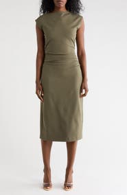 NORDSTROM RACK Ruched High Neck Ponte Dress
