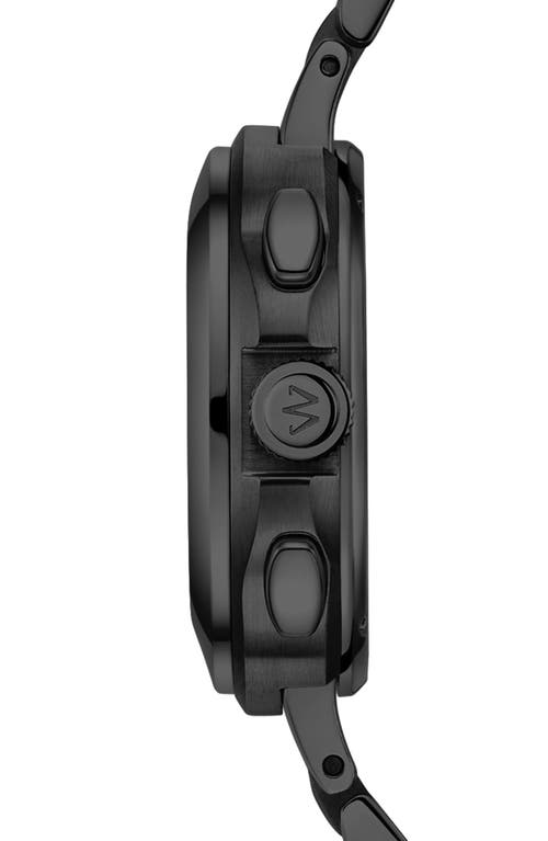 Jbw Coast Lab-created Diamond Bracelet Chronograph Watch, 38mm In Ip Black