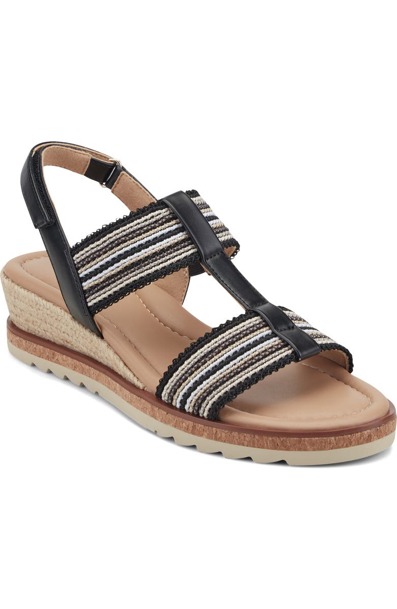 Easy Spirit Selene Wedge Sandal, Main, color, Black