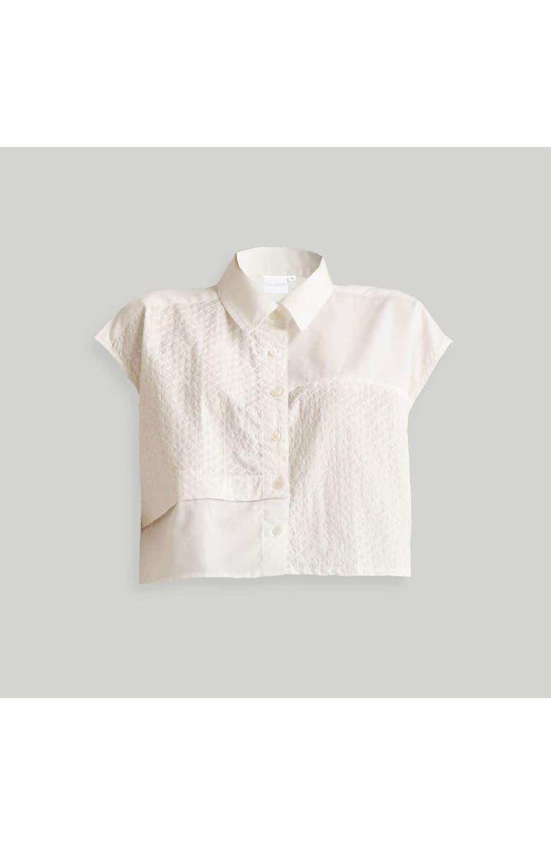 Reistor Women's Embroidered Panel Crop Top White Large, Alternate, color, White