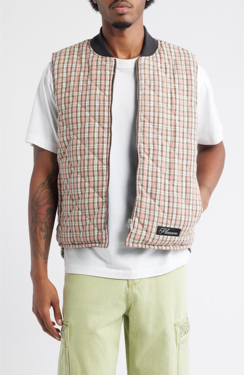 PLEASURES Horns Reversible Faux Leather Vest, Alternate, color, Red / Black