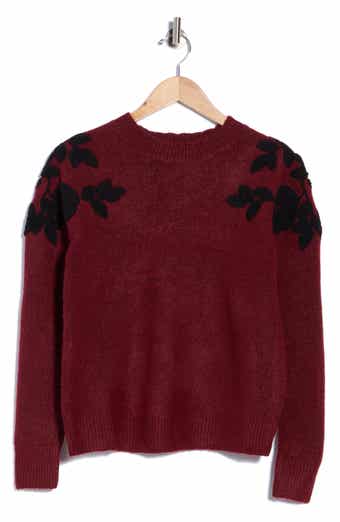 Embroidered Sleeve Crewneck Sweater