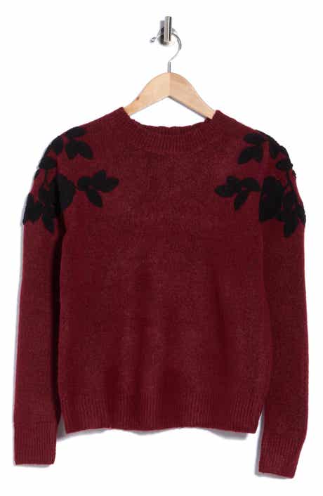 Embroidered Sleeve Crewneck Sweater