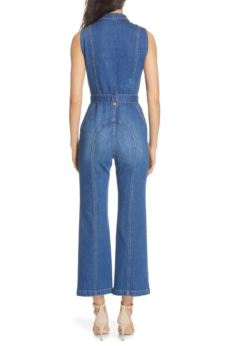 Alice + Olivia Jeans Gorgeous Denim Jumpsuit, Alternate, color,