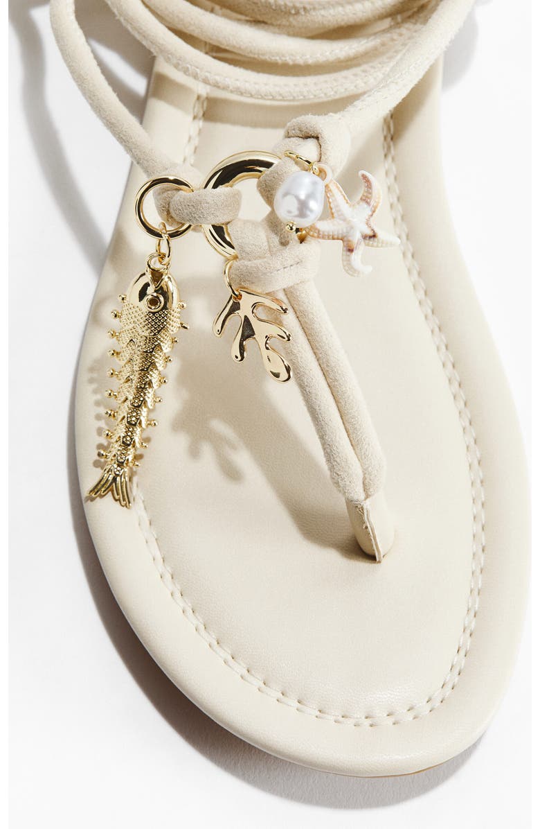 H&M Strappy Sandals, Alternate, color, Cream