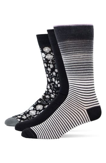 Lorenzo Uomo Assorted 3-pack Crew Socks In Multi