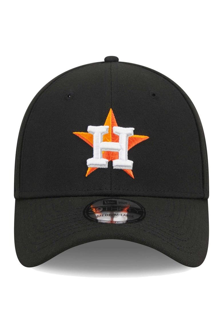 Men's New Era Black Houston Astros Logo 39THIRTY Flex Hat, Alternate, color, Black