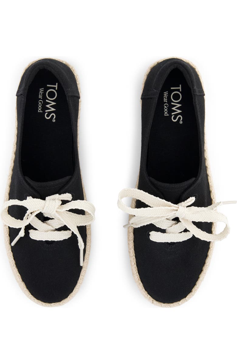 TOMS Valencia Lace-Up Platform Espadrille, Alternate, color, Black