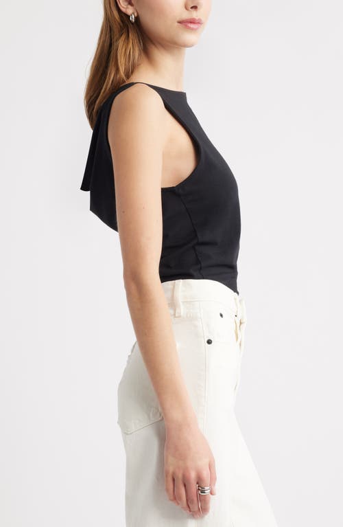 Open Edit Drape Back Sleeveless Top In Black