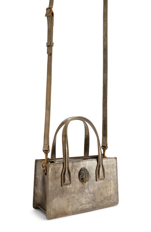 KURT GEIGER KURT GEIGER LONDON MINI BOND TEXTURED METALLIC LEATHER TOTE