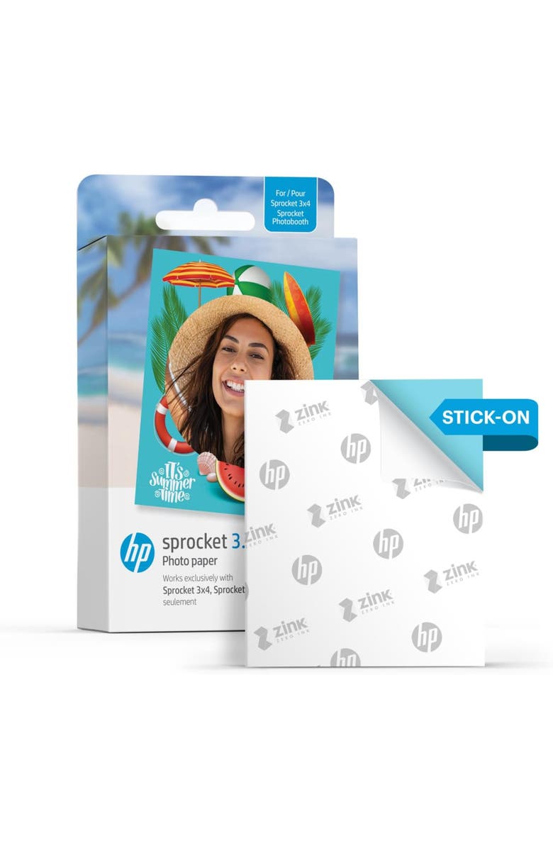HP Sprocket 3.5x4.25" Zink Sticky-backed Photo Paper, Alternate, color, 20-Pack
