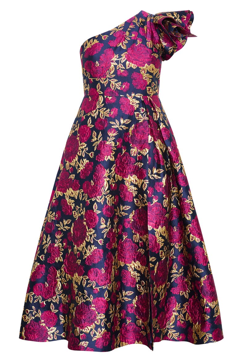 Floral Jacquard Grand Gala Maxi Dress, Alternate, color, MIDNIGHT GARDEN