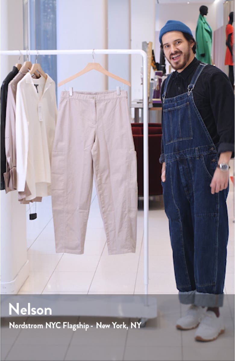 Lantern Cargo Stretch Cotton & Hemp Ankle Pants, sales video thumbnail