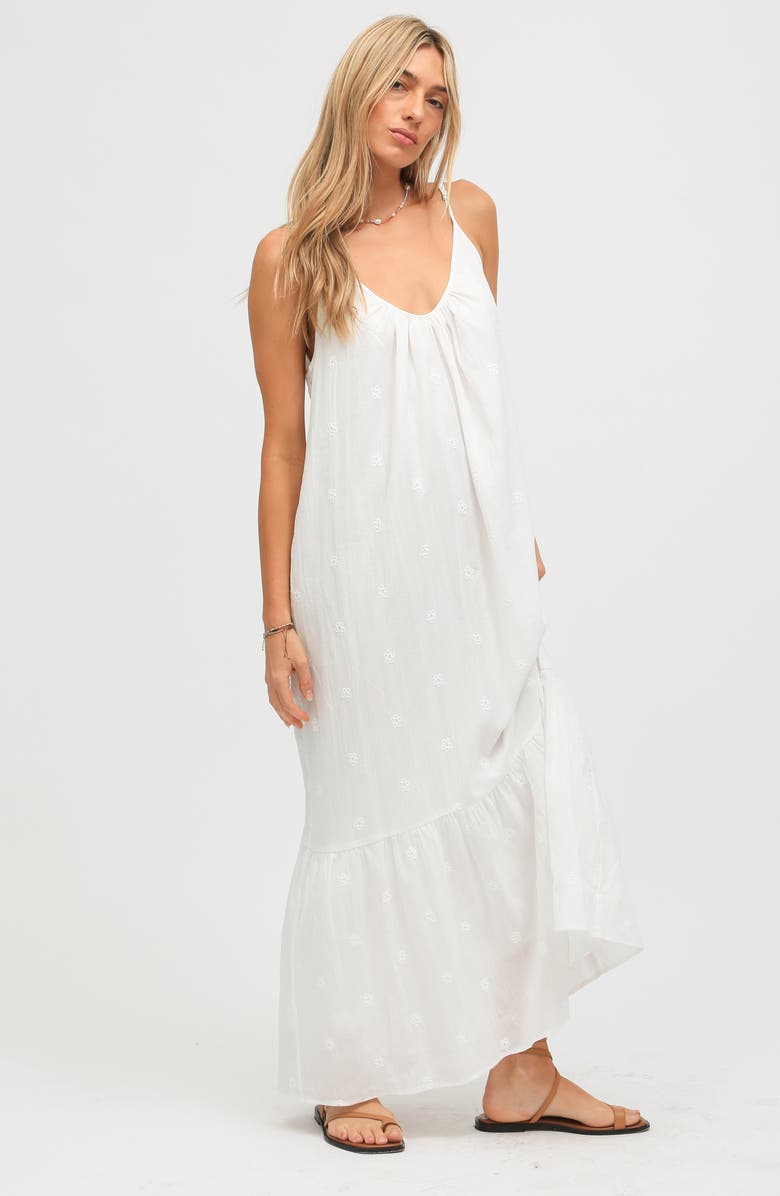 Electric & Rose Laney Embroidered Cotton Maxi Dress, Alternate, color, Cloud