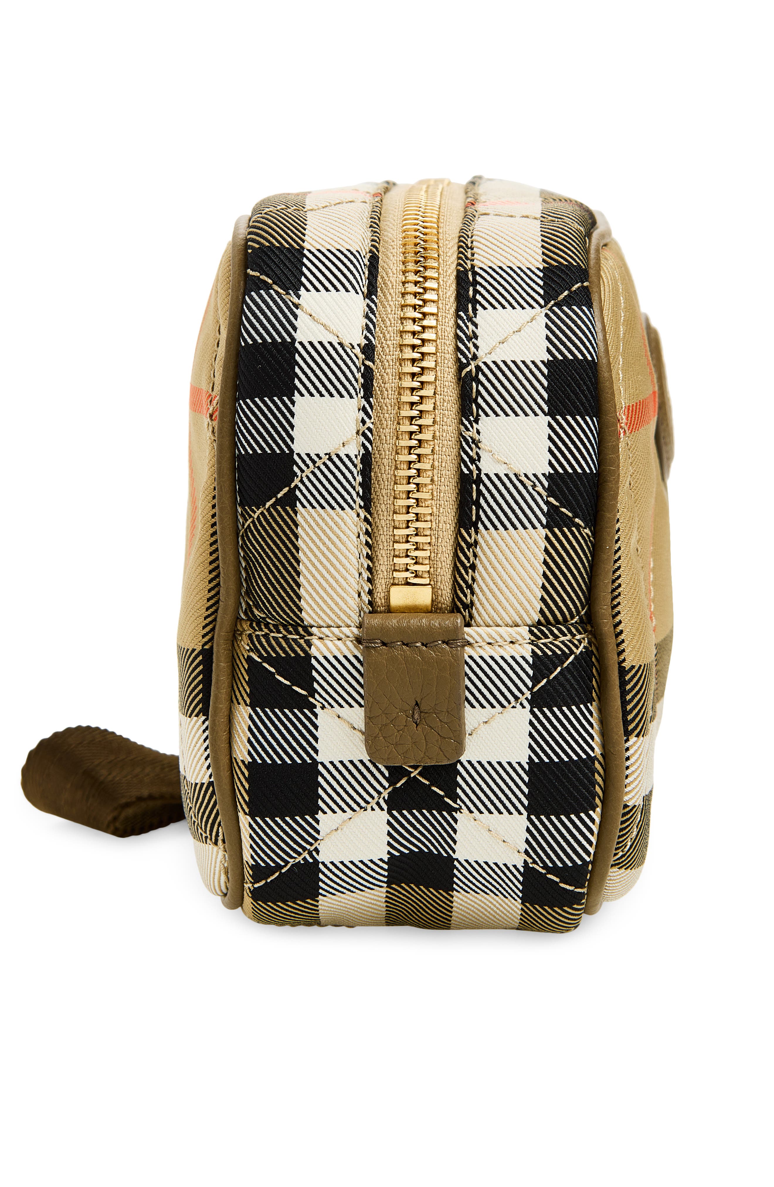 Horseshoe Check Quilted Twill Wristlet, Alternate, color, SAND