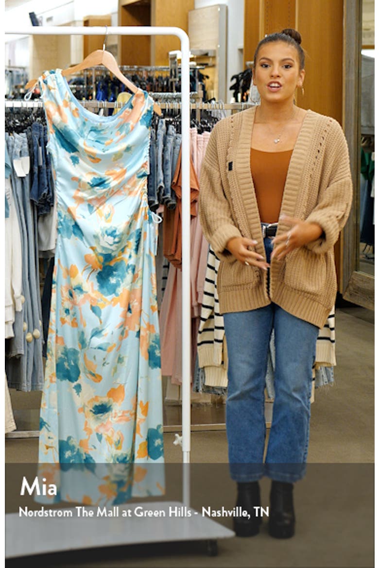 Leighton Floral Print Asymmetric Cutout Dress video