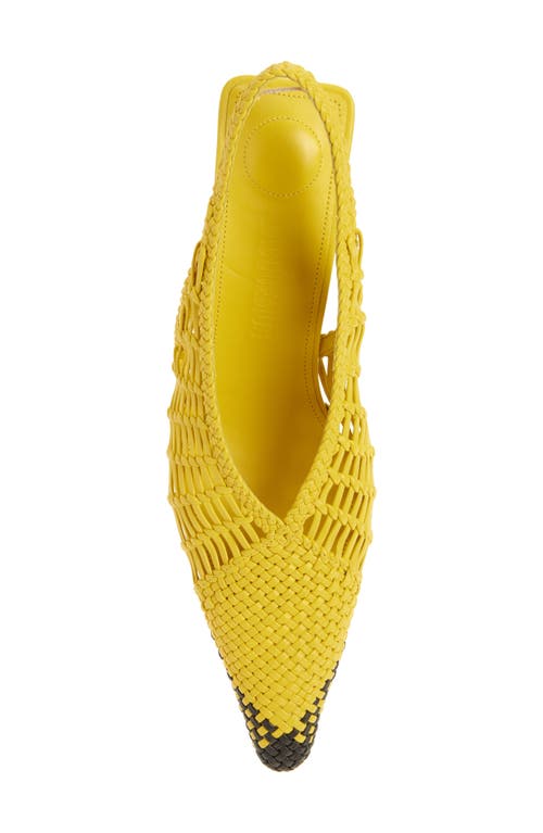 Jacquemus Cubisto Banane Pointed Toe Slingback Pump In Yellow 250